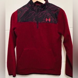 UNDER ARMOUR boys large cold gear 1/4 zip fleece jacket